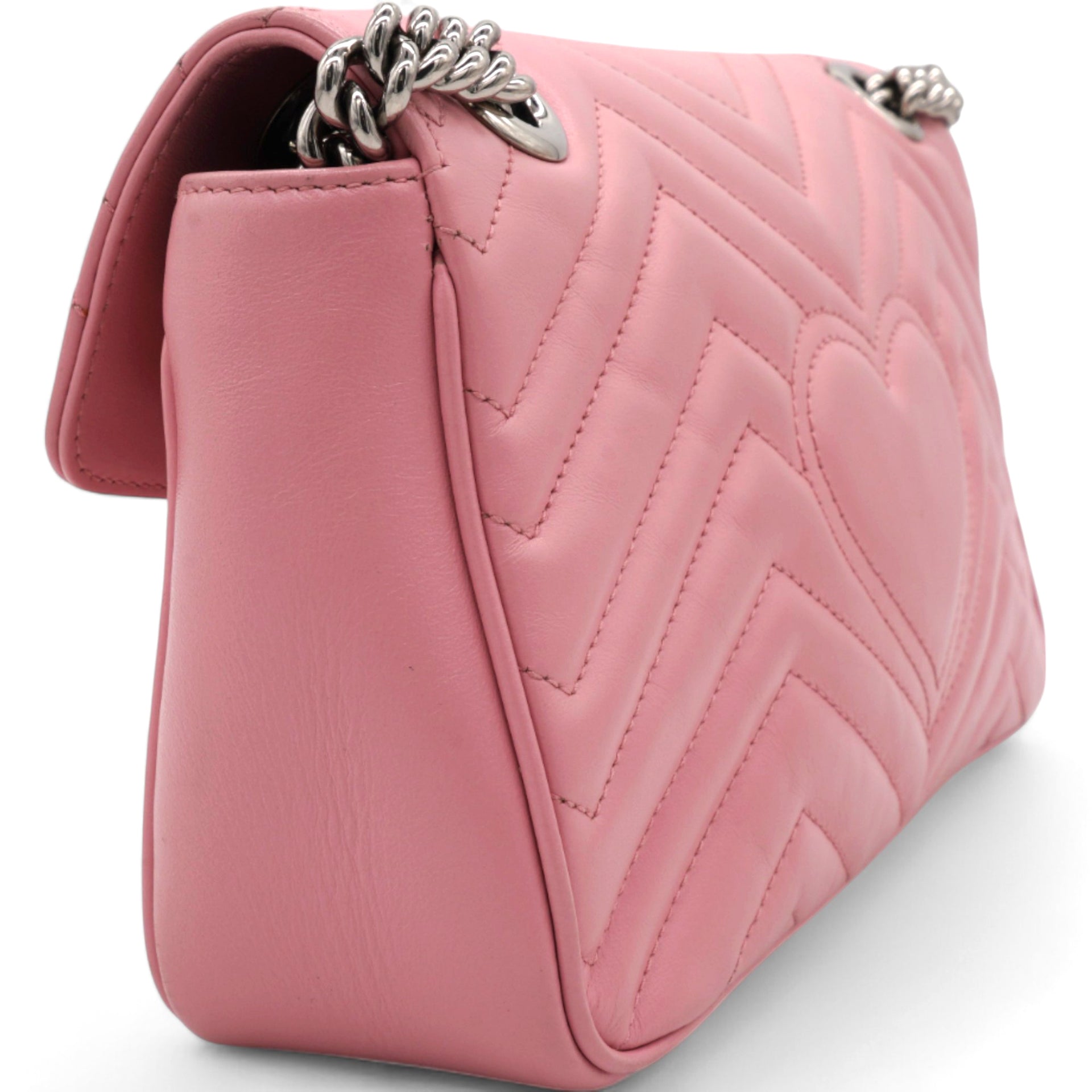 GUCCI Matelasse GG Marmont Shoulder Bag Wild Rose 