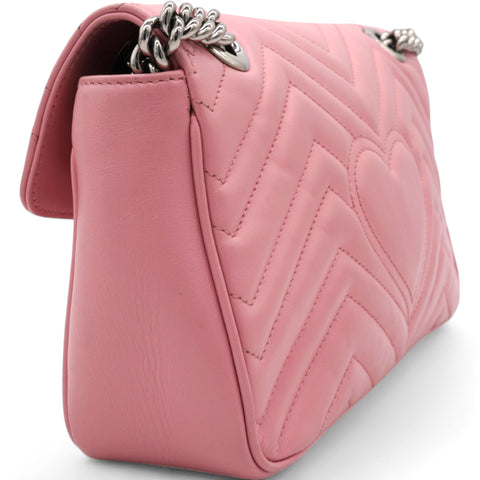 GUCCI Matelasse GG Marmont Shoulder Bag Wild Rose 