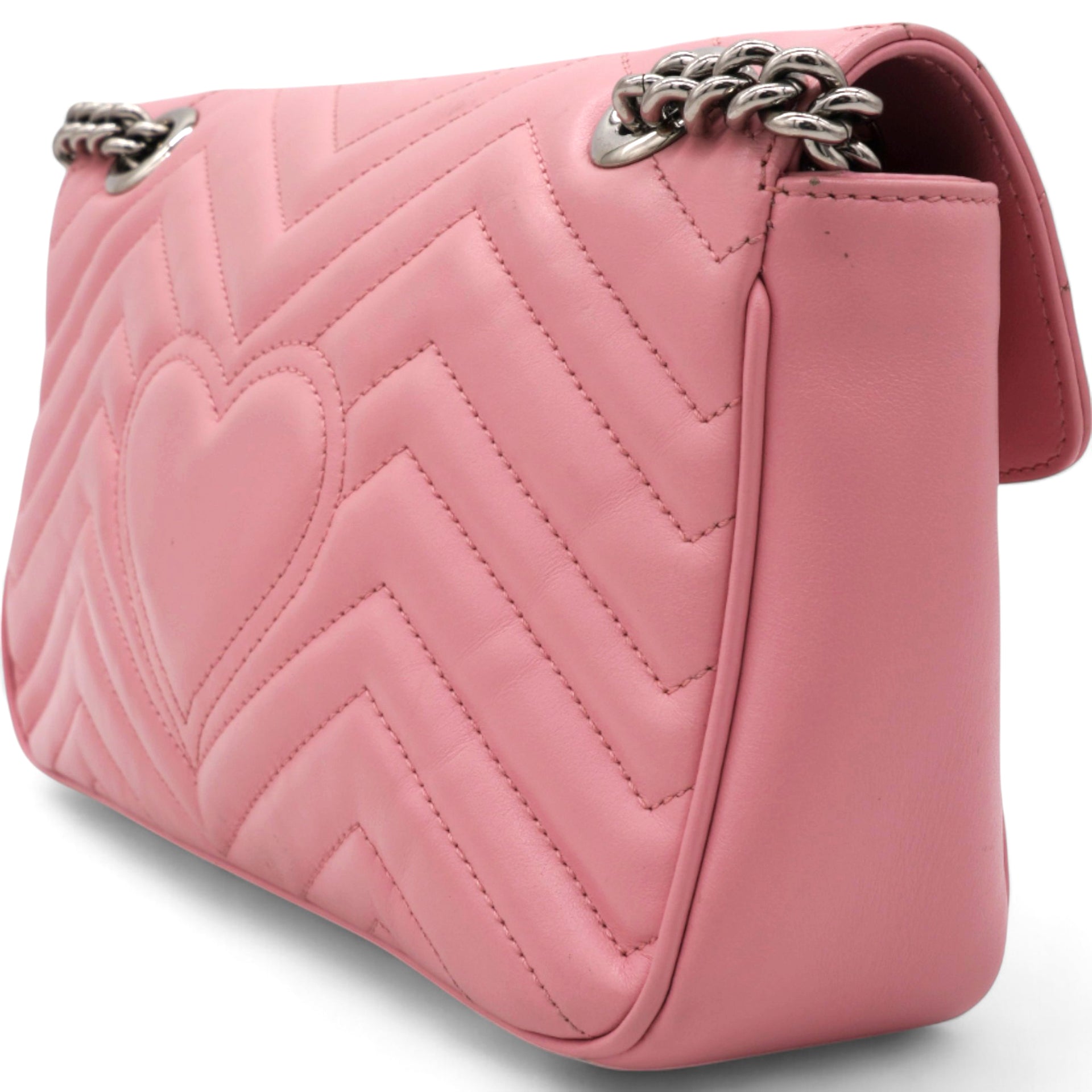 GUCCI Matelasse GG Marmont Shoulder Bag Wild Rose 