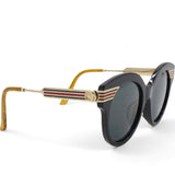 GUCCI Web Round Sunglasses Black 