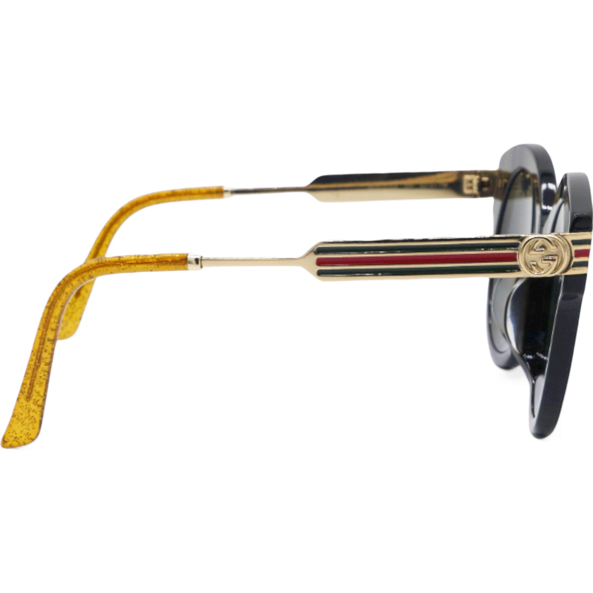 GUCCI Web Round Sunglasses Black 