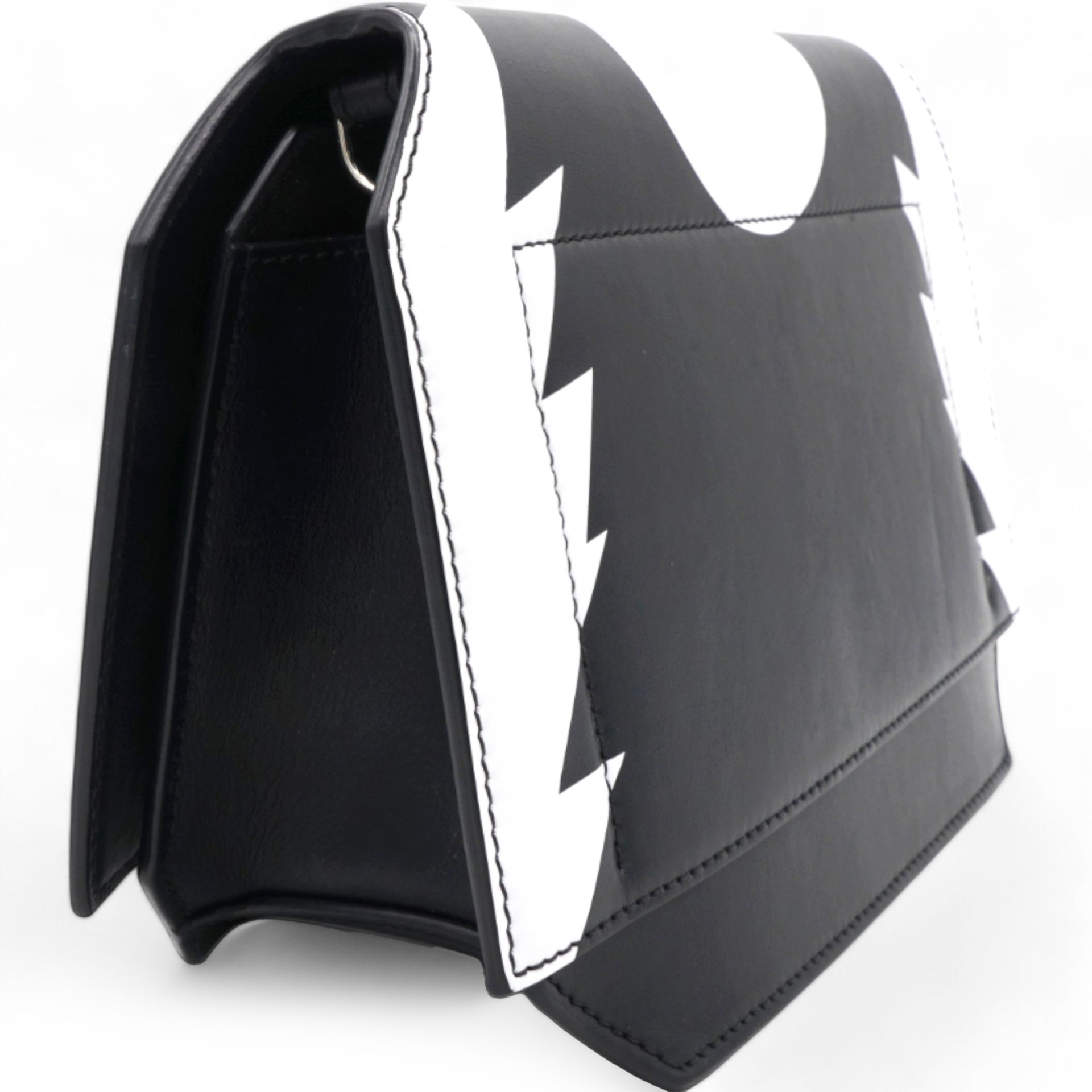 Givenchy Stars Wings Print Bow Cut Black/White Crossbody Bag in Leather 