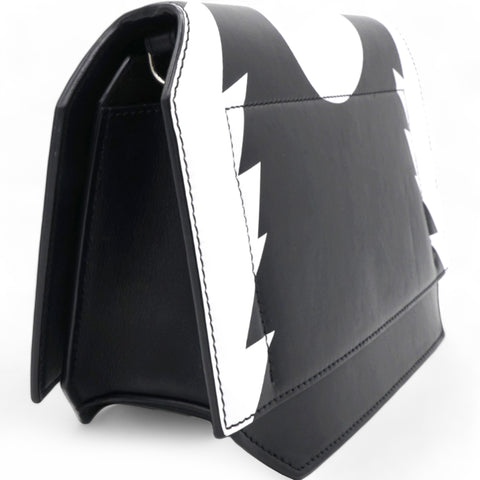 Givenchy Stars Wings Print Bow Cut Black/White Crossbody Bag in Leather 