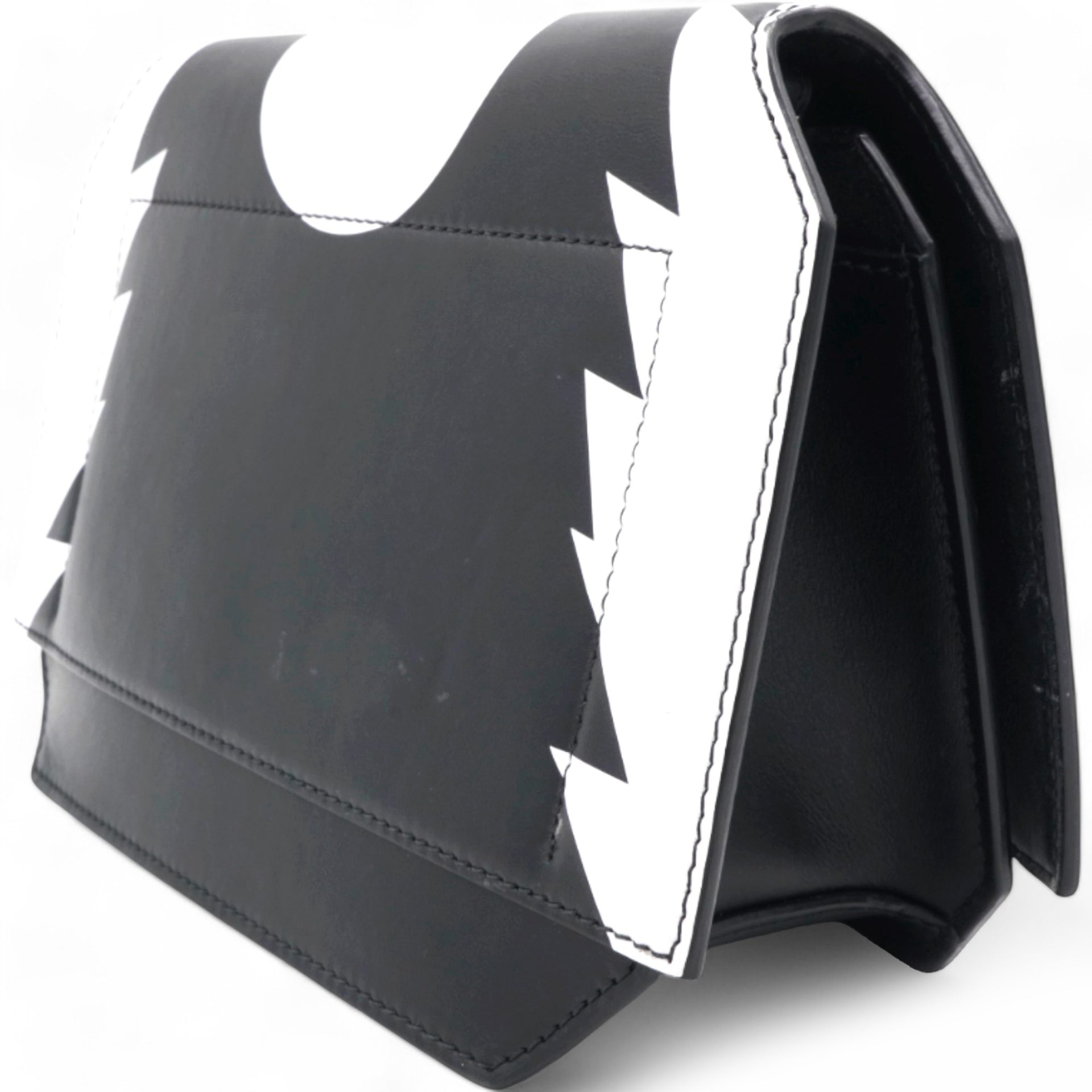 Givenchy Stars Wings Print Bow Cut Black/White Crossbody Bag in Leather 