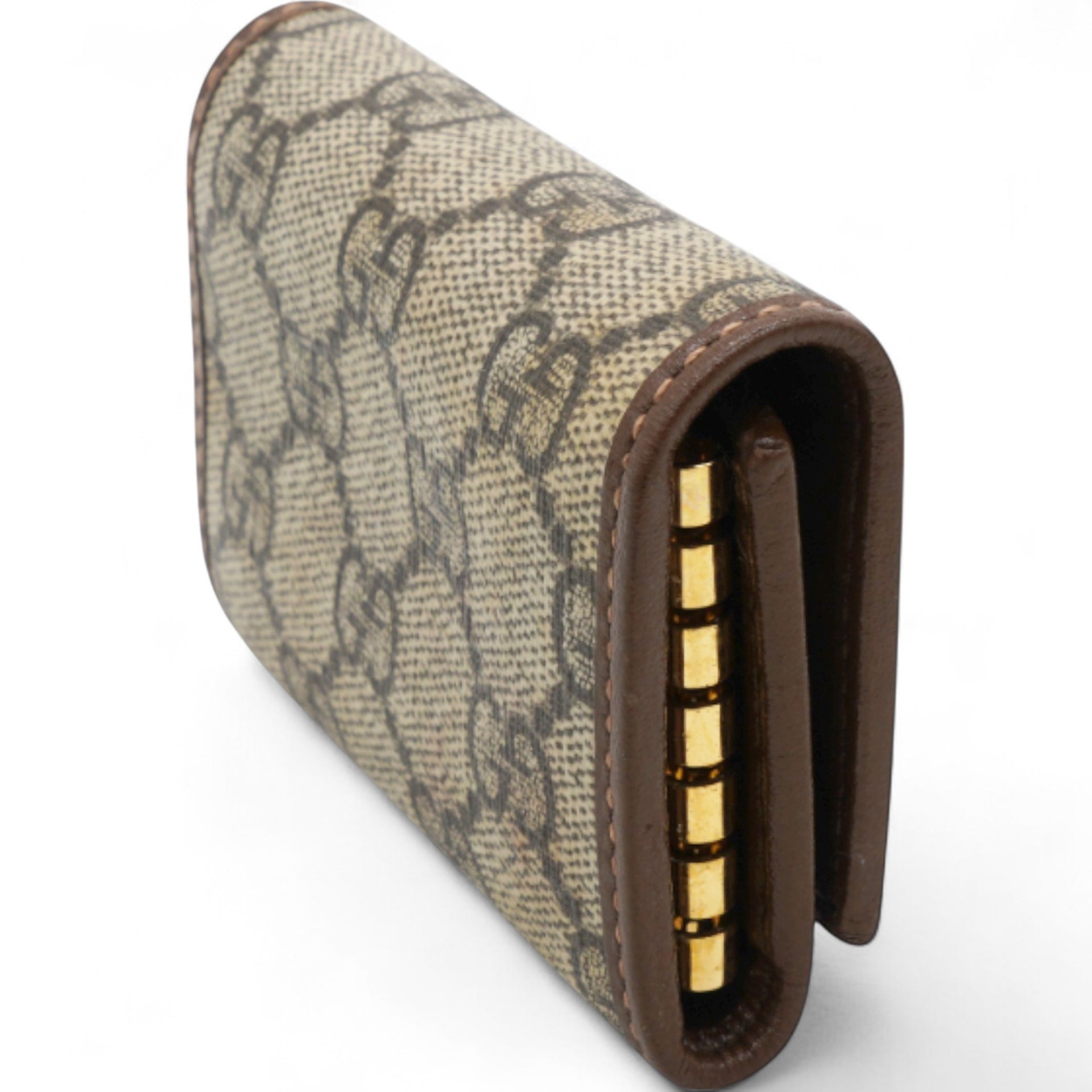 Gucci Beige/Ebony GG Supreme Canvas and Leather Horsebit Key Case 