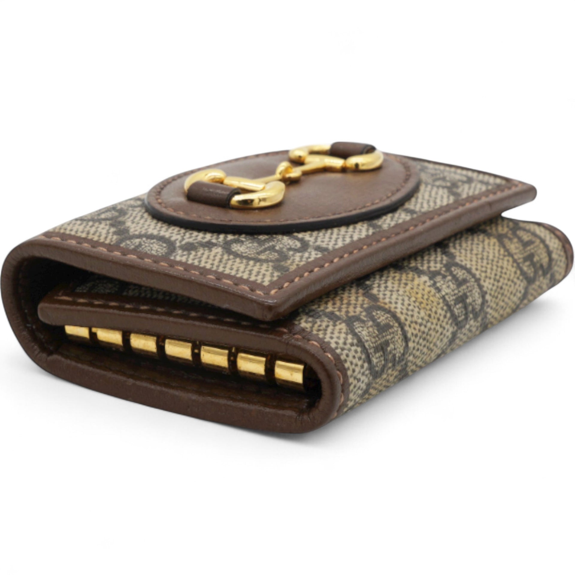 Gucci Beige/Ebony GG Supreme Canvas and Leather Horsebit Key Case 