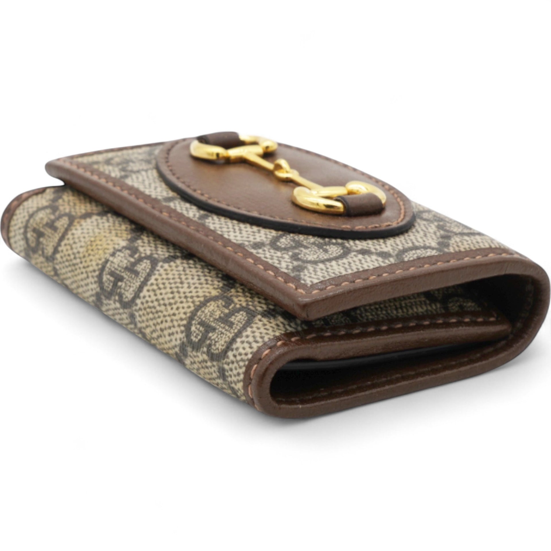 Gucci Beige/Ebony GG Supreme Canvas and Leather Horsebit Key Case 