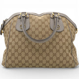 Gucci Brown/Beige GG Canvas and Leather Scarlett Interlocking G Satchel Tote 