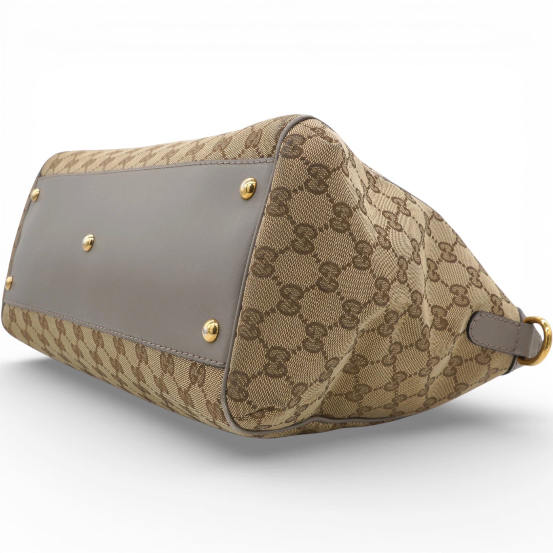 Gucci Brown/Beige GG Canvas and Leather Scarlett Interlocking G Satchel Tote 