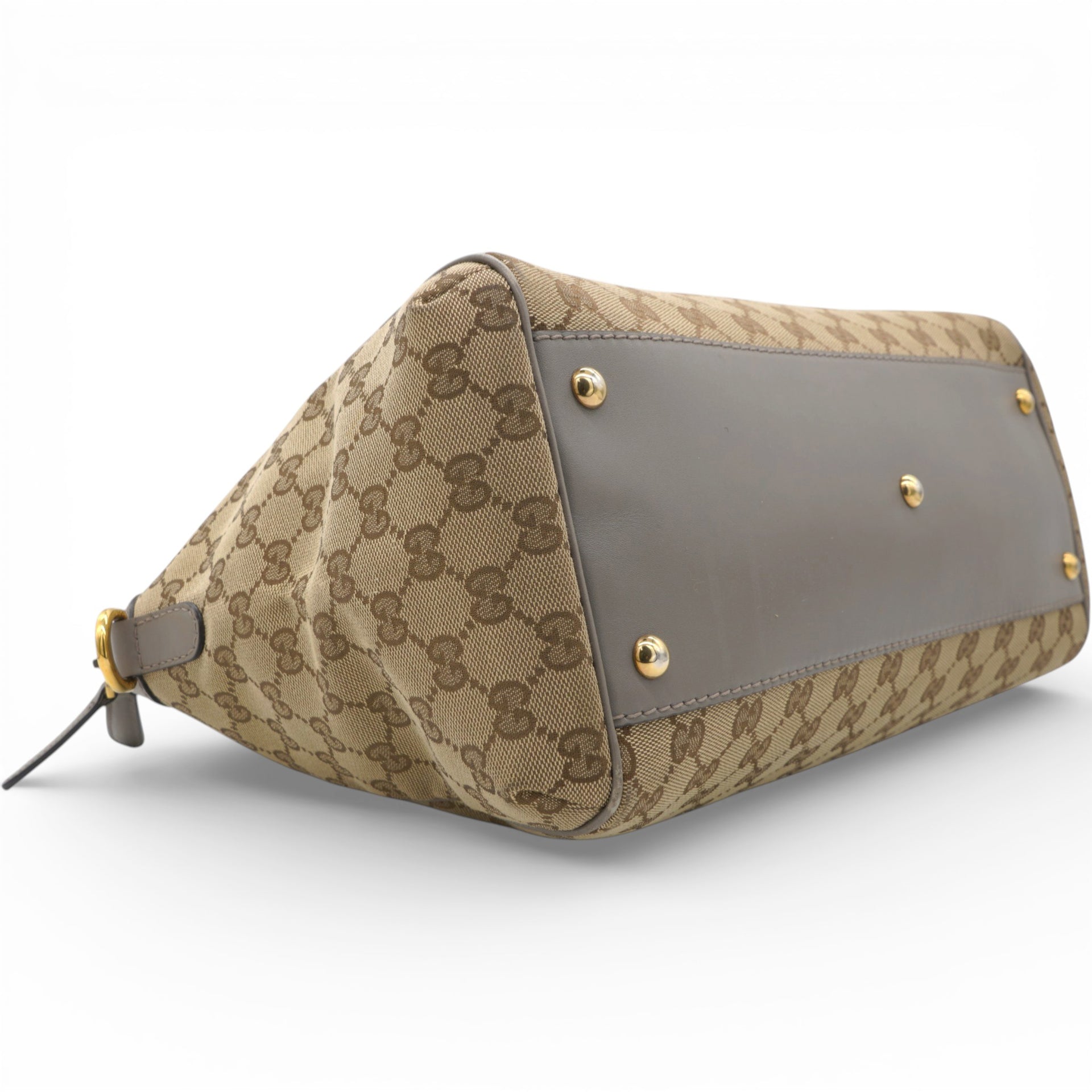 Gucci Brown/Beige GG Canvas and Leather Scarlett Interlocking G Satchel Tote 