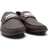 Gucci Calfskin Mens Horsebit Driver Loafers Brown Size10 