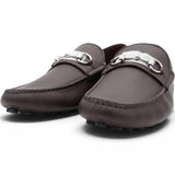 Gucci Calfskin Mens Horsebit Driver Loafers Brown Size10 