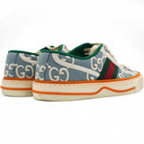 Gucci Cotton GG Monogram Web Womens 1977 Tennis Sneakers Philod Ivory Mystic White Size35.5 