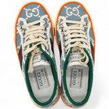 Gucci Cotton GG Monogram Web Womens 1977 Tennis Sneakers Philod Ivory Mystic White Size35.5 