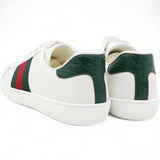 Gucci Crocodile Web Womens Ace Sneakers White Green Size39 
