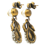 Gucci Earrings With Pearls And Green Stones