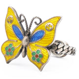Gucci Enamel Butterfly Cocktail Ring Size53/S