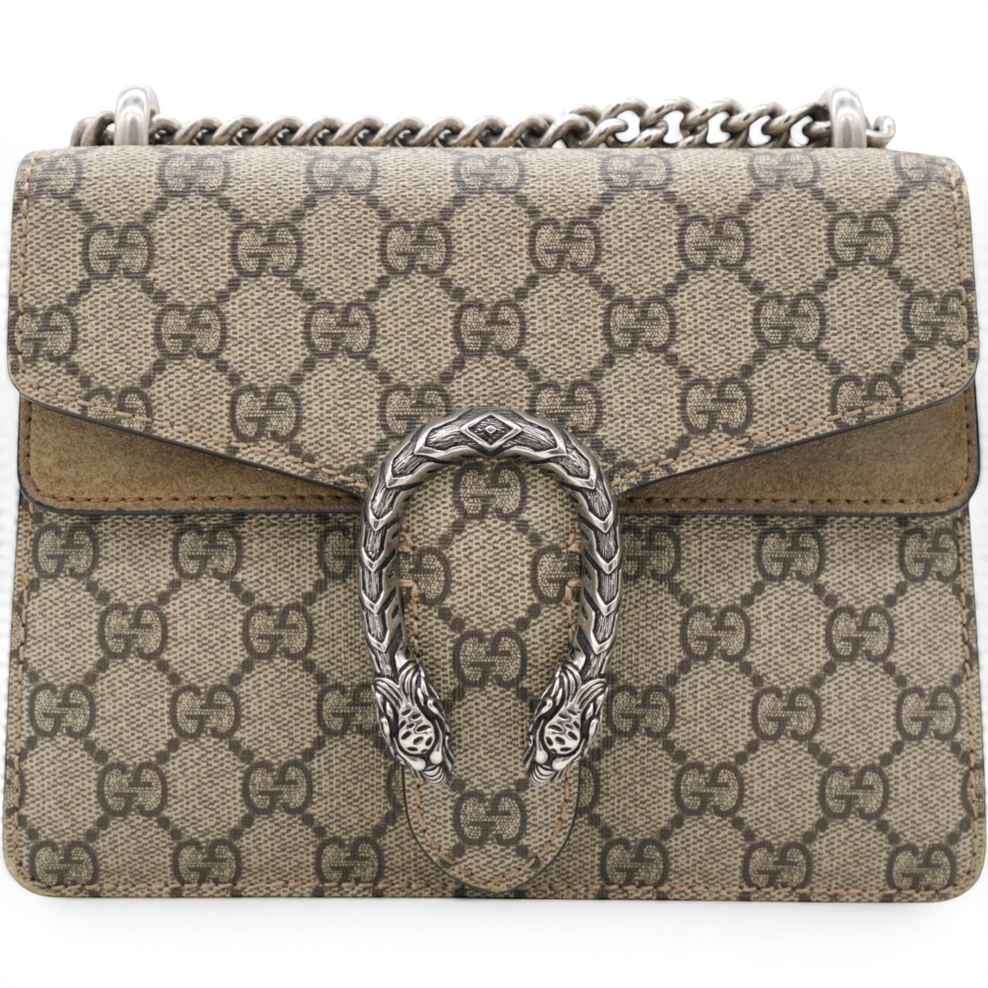 Gucci GG Supreme Monogram Mini Dionysus Shoulder Bag Taupe 
