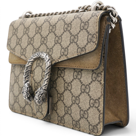 Gucci GG Supreme Monogram Mini Dionysus Shoulder Bag Taupe 