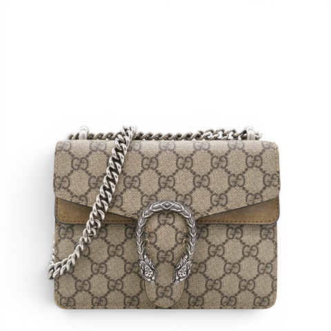 Gucci GG Supreme Monogram Mini Dionysus Shoulder Bag Taupe 
