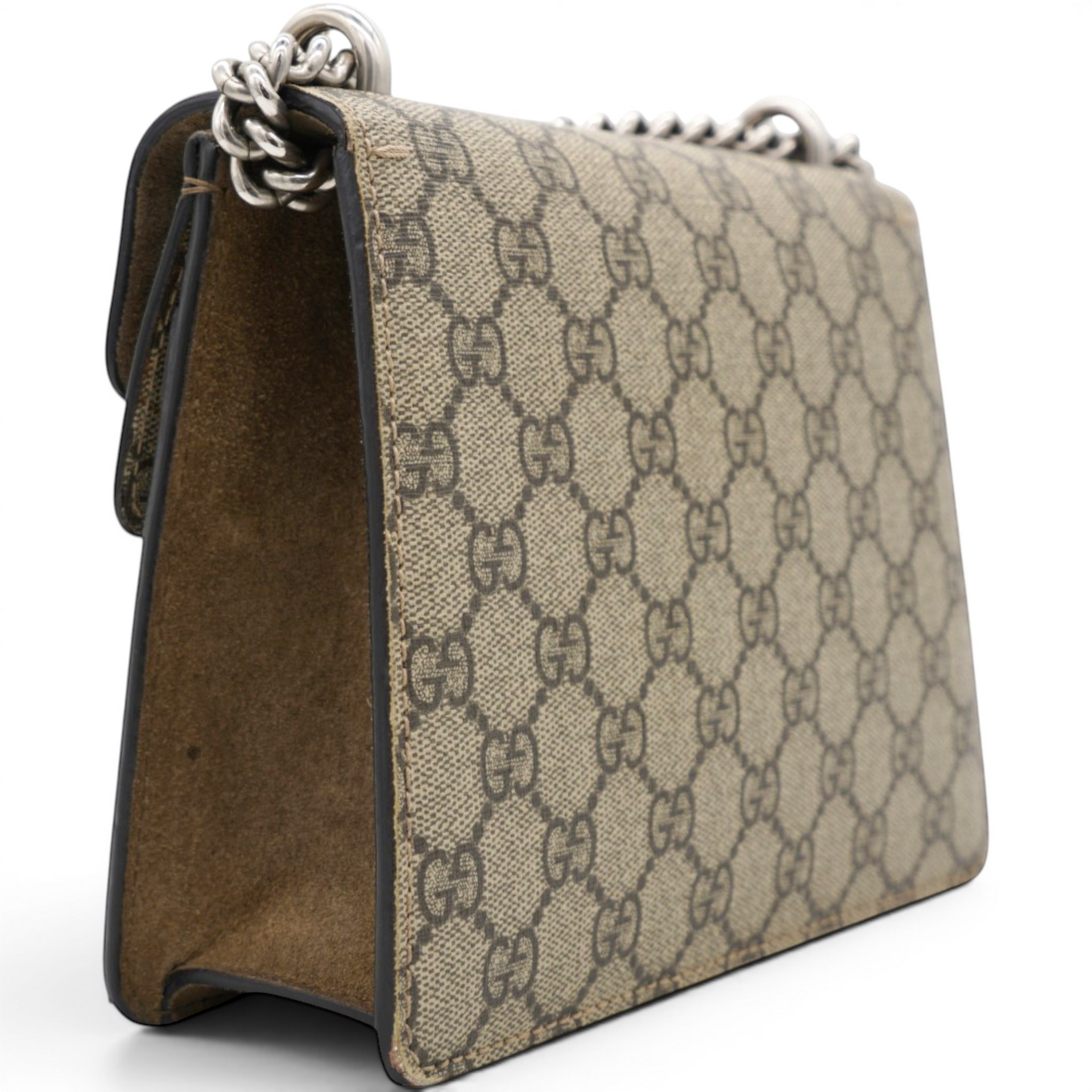 Gucci GG Supreme Monogram Mini Dionysus Shoulder Bag Taupe 