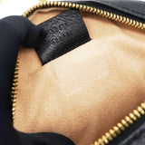 Gucci Grained Leather Web Ophidia Round Shoulder Bag Black 