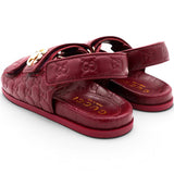 Gucci Guccissima GG Embossed Womens Sandals Rosso Ancora Size38 