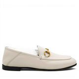 Gucci Lambskin Womens Brixton Horsebit Loafers Mystic White Size35 
