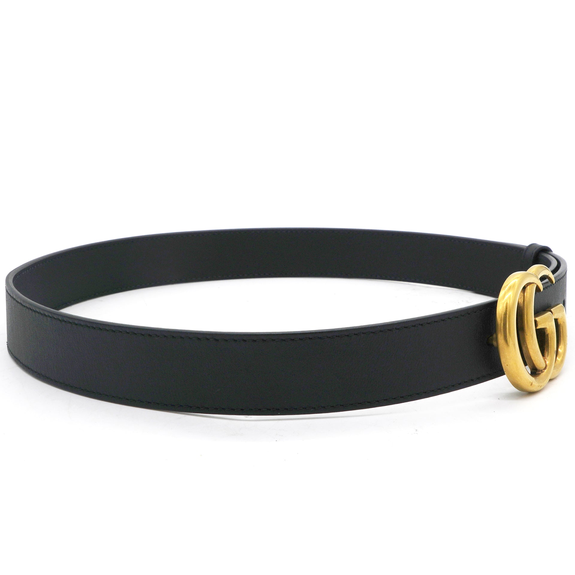 Gucci Leather Double G Belt 80 Black 