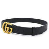 Gucci Leather Double G Belt 80 Black 