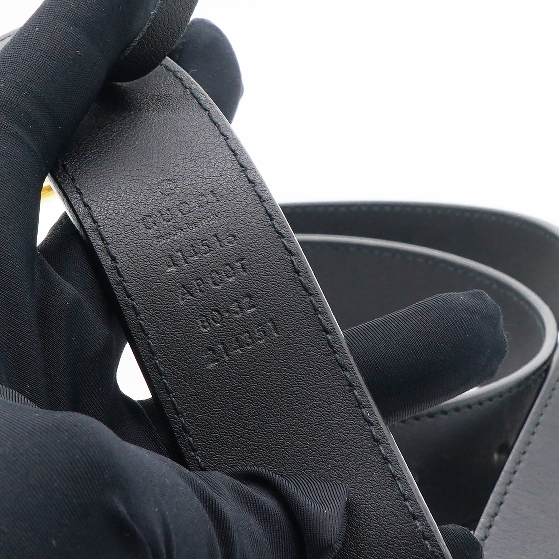 Gucci Leather Double G Belt 80 Black 