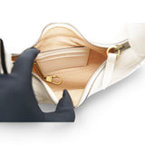 Gucci Matelasse Chevron GG Marmont Half Moon Hobo Mystic White 