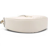 Gucci Matelasse Chevron GG Marmont Half Moon Hobo Mystic White 