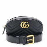 Gucci Matelasse GG Marmont Belt Bag Black 