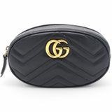 Gucci Matelasse GG Marmont Belt Bag Black 