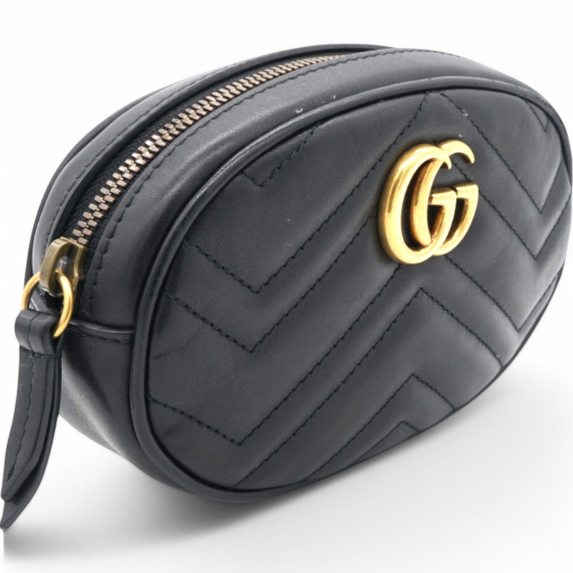 Gucci Matelasse GG Marmont Belt Bag Black 