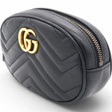 Gucci Matelasse GG Marmont Belt Bag Black 