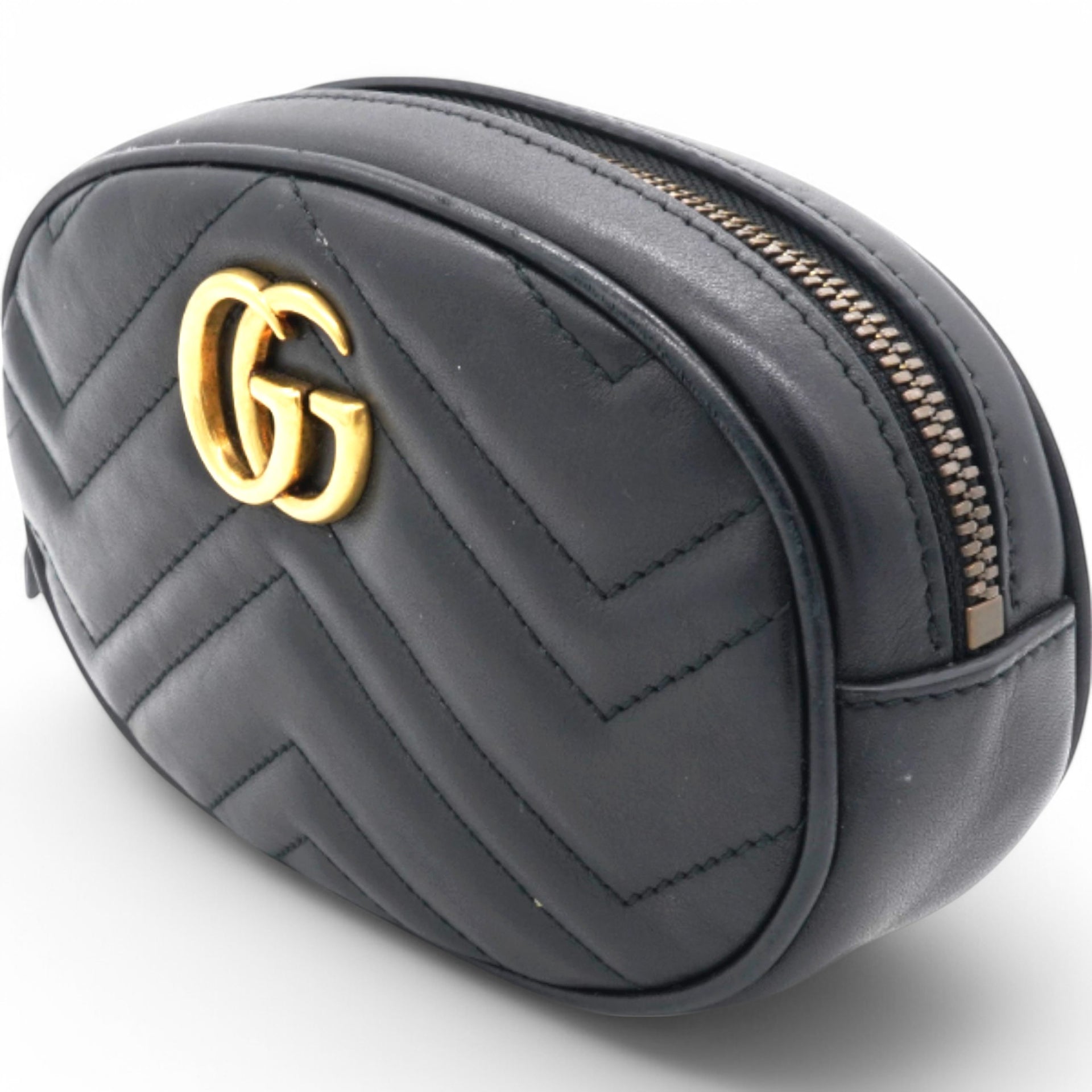 Gucci Matelasse GG Marmont Belt Bag Black 