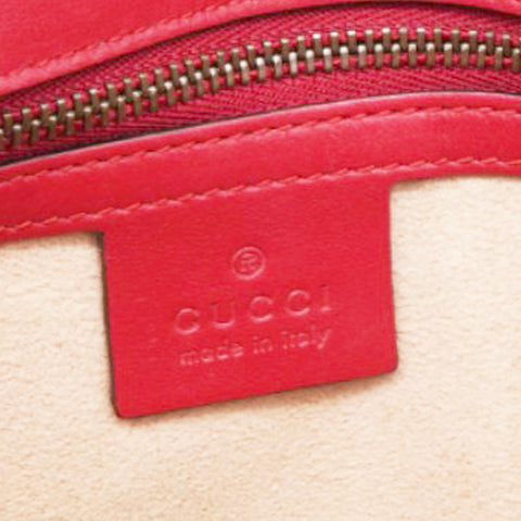  Gucci Matelasse Small GG Marmont Shoulder Bag Hibiscus Red 