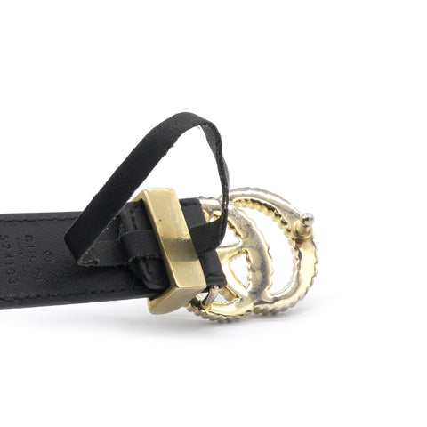 Gucci  Moon Torchon Double G Belt Black Size80 