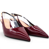 Gucci Patent Signoria Slingback Pumps Rosso Ancora Size38.5 