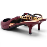 Gucci Patent Signoria Slingback Pumps Rosso Ancora Size38.5 