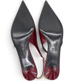 Gucci Patent Signoria Slingback Pumps Rosso Ancora Size38.5 