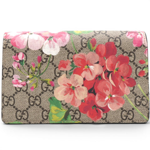 Gucci Pink/Beige GG Supremes Canvas Super Micro Blooms Dionysus Chain Bag 