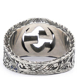 Gucci Sterling Silver Interlocking GG Signet Ring Size64 