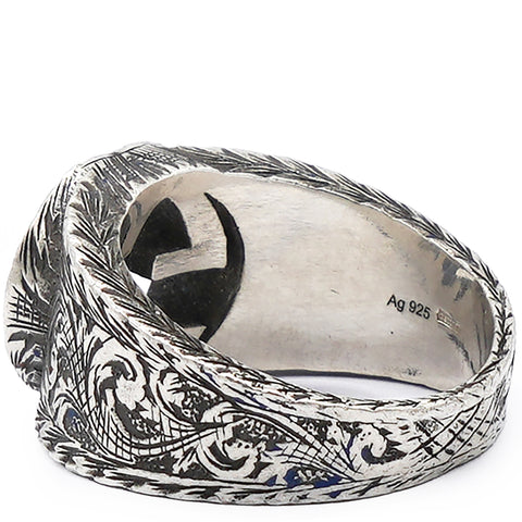 Gucci Sterling Silver Interlocking GG Signet Ring Size64 