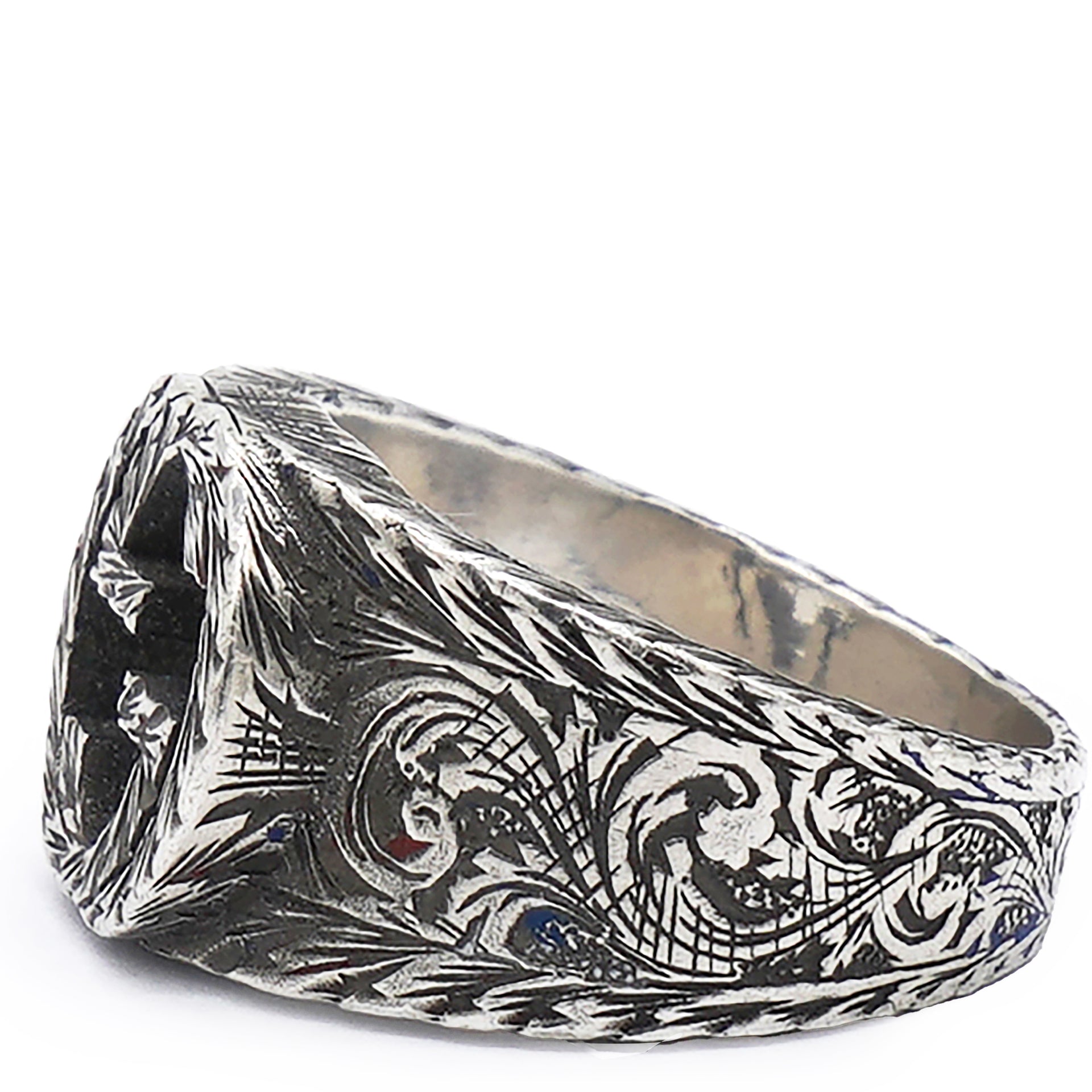 Gucci Sterling Silver Interlocking GG Signet Ring Size64 
