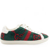 Gucci Terry Cloth GG Monogram Web Womens Ace Sneakers Green Red Size35 