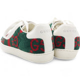 Gucci Terry Cloth GG Monogram Web Womens Ace Sneakers Green Red Size35 