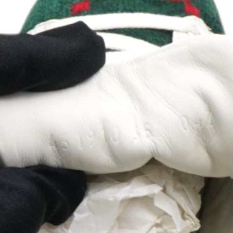 Gucci Terry Cloth GG Monogram Web Womens Ace Sneakers Green Red Size35 